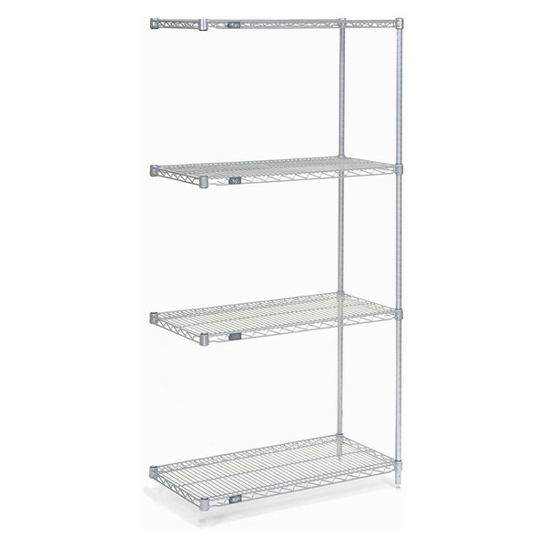 Nexel Wire Shelving Add-On, Poly-Z-Brite, 36W X 18D X 74H A18367Z - main